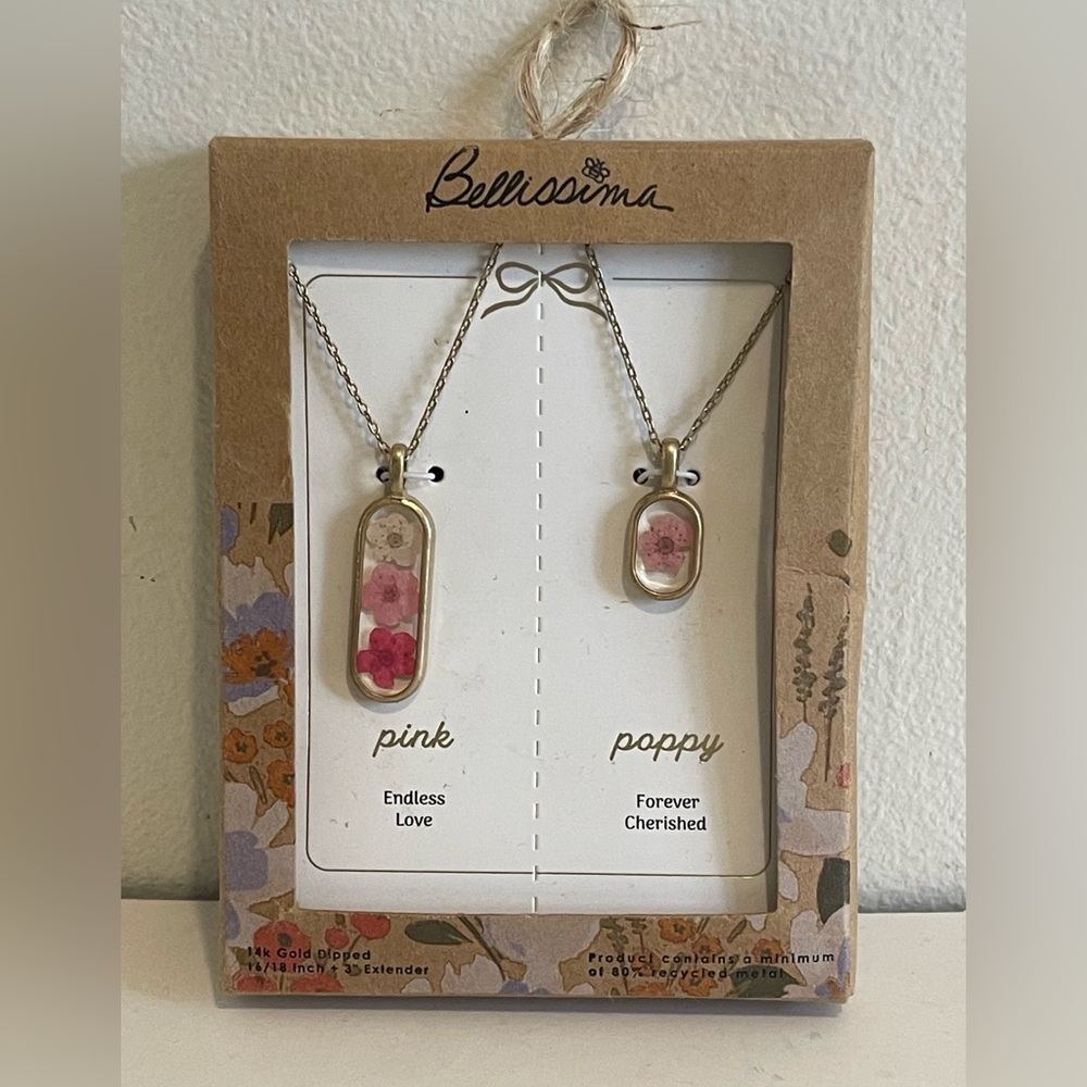 Bellissima Pink Floral Gold-Dipped Necklace